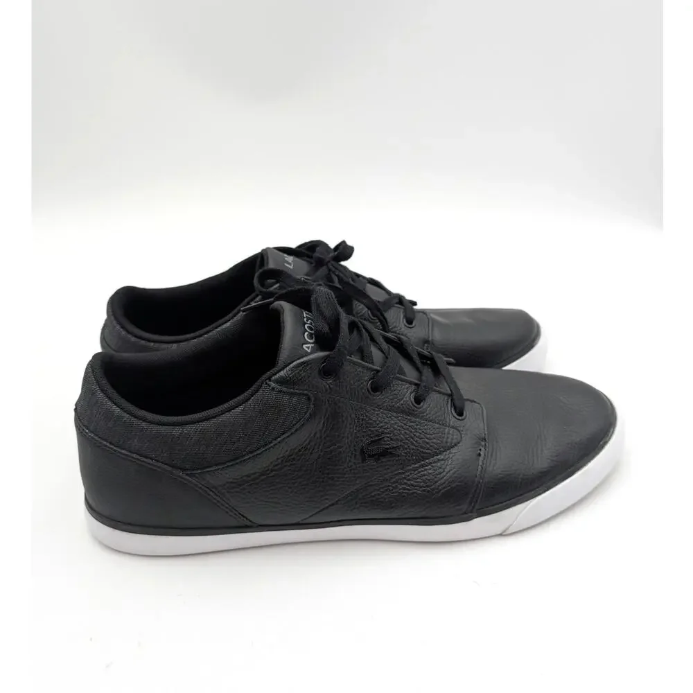 Lacoste Minzah Lace-Up Sneaker Shoes Round Toe Men's Black/White Size US13 EU47
